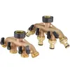 1PC BSP NPT 3/4 4-Way Brass Plastic Garden Hose Splitter Y-Type Watering Connector Distributor For Outdoor Tap Faucet Adapter 240108