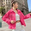 Women's Jackets Ladies Jean Top Fashion Tassel Denim Jacket 2024 Candy Color Large Size Loose Short Outwear