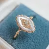 LAMOON Vintage Wedding Ring For Women Natural Shell Luxury Ring 925 Sterling Silver Gold Plated Fine Jewelry Retro Court Bijou 240109