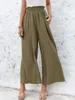 Women's Pants Women Loose Casual Fashion Elastic High Waist Wide Leg Trousers Summer Baggy Hosen Streetwear