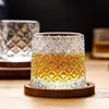 Vinglas med kreativ roterande whisky glas kopp med dalbana transparent juice cup crystal vin tumlar vodka cognac cvely snifter shake cup yq240109