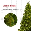 装飾的な花6フィート1079のヒント付き人工クリスマスツリー260LETヒンジ付きスプルースPVC/PE Xmas屋内屋外グリーン