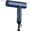 Secadores de cabelo Novo secador de cabelo dobrável com alta potência de secagem rápida luz azul íon silêncio conveniente secador de cabelo de viagem para uso doméstico Q240109