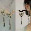 Boucles d'oreilles pendantes classiques Vintage Style chinois, clous papillon, accessoires exquis pour femmes, bijoux romantiques