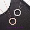 Collana con ciondolo per pneumatici per auto Miglior vendita Compleanno Regalo di Natale Collana con pancake ad anello singolo S925 Argento puro placcato Oro rosa 18 carati Marchio di moda con scatola originale