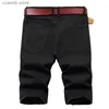 Men's Jeans Summer Red Rose Embroidered Jeans Shorts Men's Fashion Casual Shorts Black Blue White Men Torn and Frayed Denim Shorts T240109