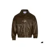 Men'S Plus Size Outerwear Coats Vintage Leather Jacket Male And Female Brown Black Drop Delivery Apparel Mens Dhgcd