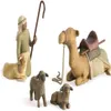 Willow tree shepherd and stable animal carved hand-painted Jesus birth doll 4-piece set H1106319C