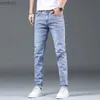 Männer Jeans Neue Frühling und Herbst Blau Gewaschen Koreanische Mode Lässig Feste Dünne Cowboy Stretch Denim Teenager Luxus Hosen Enge Männer JeansL240109