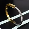 Bangle Full Drill U-lock Bracelet Personality Several Pipe Color Combination For Men And Women Sterling Silver