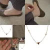 Anklets Mini Gradient Small Love Anklet S925 SIRERELECLOPLEATED 14Kゴールドシンプルな滑らかなハート型の素敵なスターリングドロップ配信OTOUN