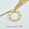 Pendant Necklace Car Tires's Collar Designer Jewelry Korean Geometric Double Layer Edition Gold Circle med mångsidig metallstil med originallåda