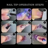 False Nails 100pcs French Water Filled Hollow Nail Tips Fashion Simple Soft Patch For Women Female DIY Art Tool