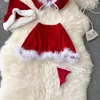 Work Dresses Fashion Christmas War Clothes Design Skirts Suit Women Fur Camisole Short Versatile Skirt Underpants Hats 5 Sets