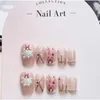 Falsche Nägel Misskitty Handmade Press-on Rococo Blush White Dopamine Short Pure Nail Wear Uv