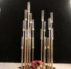 Flowers Vases 810 heads Candle Holders Party Decoration backdrops Road Lead props Table Centerpiece Gold Metal Stand Pillar Candl9006958