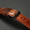 Quick Release Genuine Leather Watchband 20mm 22mm 빈티지 오일 왁스 가죽 스트랩 시계 액세서리 240109