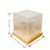 2023 Ny Hot USB Square Night Light Cube Decorative Night Lamp Square Crystal Table Lamp, Rotating Water Ripple Small Night Light Creative Bedside Lamp