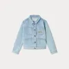 Autumn and winter new women's children washed cotton embroidery soft denim coat