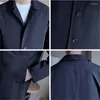 Trench da uomo Cappotto da uomo Vestibilità ampia Risvolto lungo Giacca a vento monopetto Giacca alla moda Cappotto con bottoni da ufficio Abbigliamento oversize