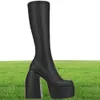 Boots Punk Style Autumn Winter 2021 Women Stretch Thick Knee High Heel Thin Skinny Brat Platform Boot1813423