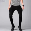 Herren-Jeans, Herren-Röhrenjeans, 2019, neue klassische Mode, Designer, elastisch, gerade, schwarz/weiß, Jeanshose, schmale Passform, Stretch-Denim-Jeans, L240109