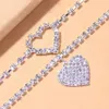 Anklets Love Anklet FL Of Diamond Shiny Rhinestone Two-Piece Set Drop Delivery Otqpz