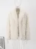 Street Faux Kürk Ceket Kadın Belvelek Uzun Kollu Lüks Kabarık Kadın Ceket Kış Moda Gevşek Büyük Boy Lady Outwear 240108