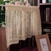 Rideaux courts en coton crocheté de Style américain, 1 pièce, pour salon, café, cuisine, rayures, décoration de maison, tige 240109