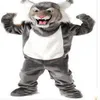 2018 Wysokiej jakości zawód Wildcat Bobcat maskotka Mascot Costumes Halloween Cartoon Rozmiar dla dorosłych szary tygrysa sukienka imprezowa191d