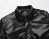 Veste Vintage en cuir Pu noir pour hommes, coupe-vent, vêtements d'extérieur, manteau surdimensionné Baggy, vestes d'automne