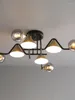 Luces de techo Luz de dormitorio Lámparas de vida pequeñas nórdicas de lujo de vidrio moderno simple