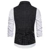 Vests Men's Singlebreasted Plaid Waistcoat with Suit Collar New Arrival Autumn Mens Sleeveless Suit Vest