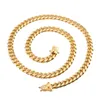 Kedjor 8mm/10mm/12mm/14mm/16mm Miami Cuban Link Kedjor Rostfritt stål Mens 14K Guld Hög polerad punk Curb Neckor Drop Delivery J DHSBL