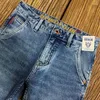 Jeans pour hommes Harajuku Casual Printemps et Automne Denim Crayon Pantalon Bleu Haut de gamme Marque de mode Slim Luxe Droit Cargo