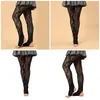 Women Socks Fishnet Ankle Tights Vintage Floral Jacquard Footless Lace Pantyhose Dark Alternative Leggings Strumpor