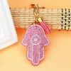 Porte-clés Fatima main paume cristal voiture pendentif frange sac pour femme porte-clés personnalité créative beau cadeau