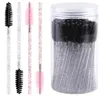 Makeup Brushes 100Pcs Disposable Eyelash Brush Crystal Mascara Wands Makeups Applicators Diamond Handle Spoolie Cosmetic Eyebrow T9587206