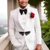 Herrenanzüge Floral African Für Männer Hochzeit 3 Stücke Schal Revers One Button Blazer Benutzerdefinierte Bräutigam Smoking Männliche Mode Kostüm 2024