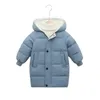 212Y enfants vers le bas longs vêtements d'extérieur vêtements d'hiver adolescents garçons filles coton rembourré Parka manteaux grands enfants épaissir vestes en coton chaud 240108