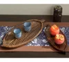 Teetabletts 1 Stück Massivholz Blattförmige Teetasse Tablett Home Tabletop Dekorative Dim Sum Snack Obst Brotteller