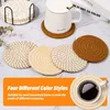 8 szt. Pije podstawki z uchwytem, ​​minimalistyczna bawełniana bawełniana 4 kolory Zestaw Coastry Absorbent Coaster do ochrony stołowej stołowej odpowiednie dla rodzajów filiżanek, 4,3 cala