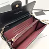 Designer Women Classic Wallet On Chain Flap Bag Caviar/Lambskin Leather Light Gold Hardware Multi Pochettes Luxury Card Holder Purse Cross Body Shoulder Handbag