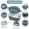 Electric Lunch Box Food Heater 2in1 Portable Warmer Lunchbox For Car Home Leak Proof 2 Fack 12V 24V 110V 220V POT 240109