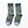 Женские носки высокого качества из хлопка в стиле хип-хоп с мультяшными рисунками для взрослых Tide Ins Trend Чулки Осень и зима средней длины