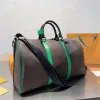 Saco de designer de alta qualidade duffle tote bolsa de viagem bolsa de ombro ao ar livre couro de alta qualidade listras de flores antigas carta única bolsa de bagagem de designer de tamanho grande