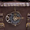 Sacs de soirée 2024 Mode Steampunk Sac Rond Vintage Horloge Femmes Épaule PU Cuir Quotidien Designer De Luxe Arrivée Brun Sac À Main