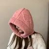 Gorro de pasamontañas coreano para mujer, bufanda con protección para los oídos, gorro para cabeza, gorro con hebilla de trompeta, accesorios para año 240109