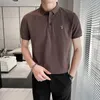 Herren Polos Plus Größe 5XL-M Sommer Stickerei Kurzarm Polo Shirts Für Männer Kleidung 2024 Einfache Slim Fit Casual T-shirt homme Schwarz