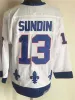 Men Retro Hockey 13 Mats Sundin Jersey Vintage Classic 19 Joe Sakic 21 Peter Forsberg 26 Peter Stastny 10 Guy Lafleur Navy Blue White Team 86